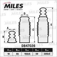 MILES DB47026 Пыльник+отбойник D18/H66X212 (К-Т на 1 амортизатор) универсальный (-)