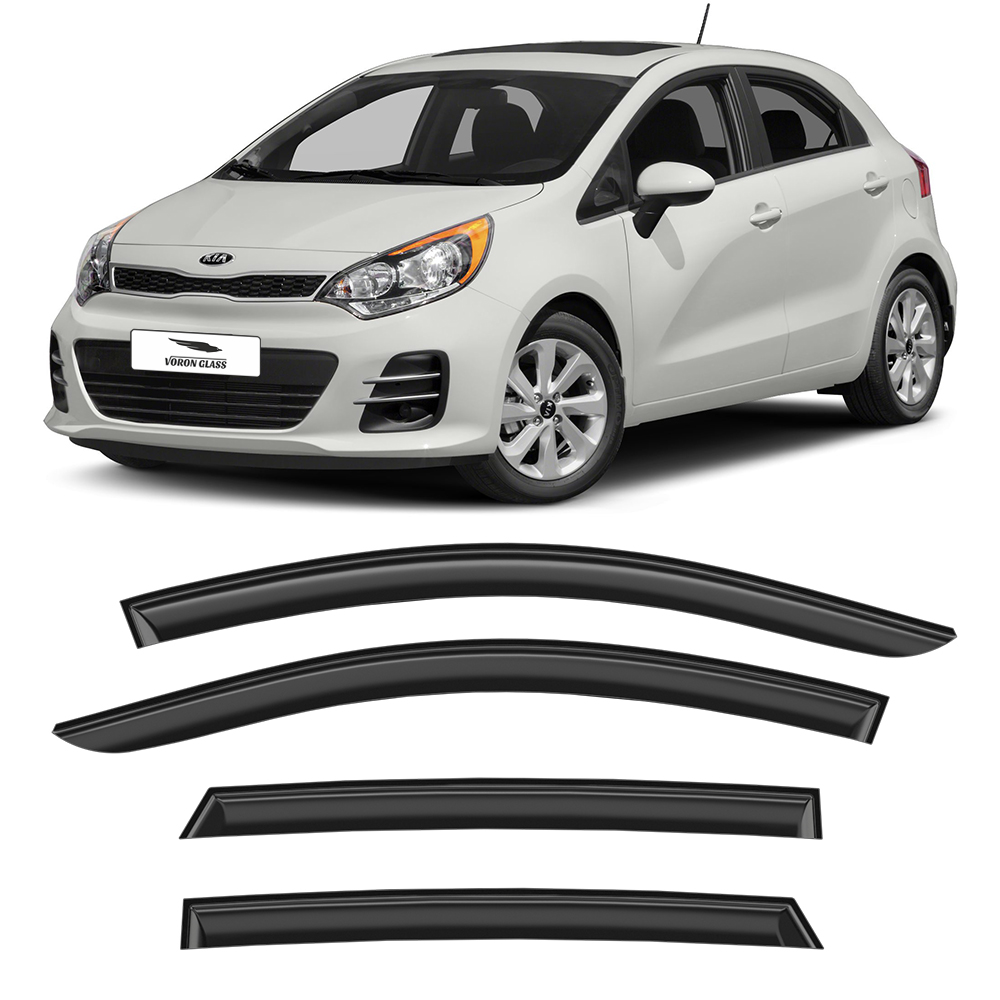 VORONGLASS DEF00244 Дефлектор накладной 4 шт VORON GLASS KIA RIO 2012 /ХЕТЧБЕК