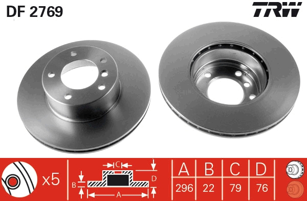 TRWLUCAS DF2769 Диск тормозной передний! BMW E39 2.0-3.5 M47-M62 95>