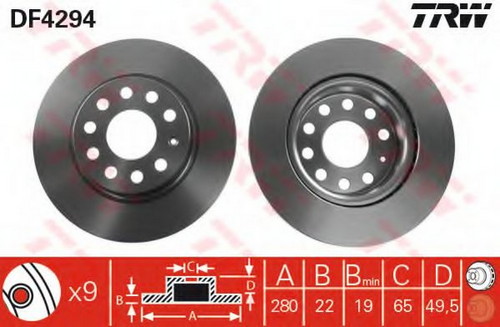 TRWLUCAS DF4294 Тормозной диск
