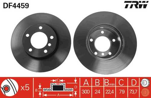 TRWLUCAS DF4459 Диск тормозной передний! BMW E90 2.0i/2.5i/xi/2.0D 05>