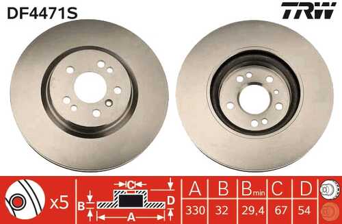 TRWLUCAS DF4471S Диск тормозной передний! MB W164/W251 3.5/3.0CDi 05>