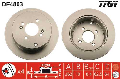 TRWLUCAS DF4803 Диск тормозной задний! Hyundai Getz, Kia Rio 1.3/1.4/1.6/1.5CRDi 03>