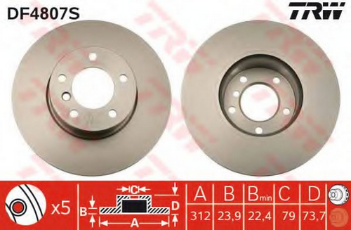 TRWLUCAS DF4807S Диск тормозной передний! BMW e90/e91 1.8-2.5 05>