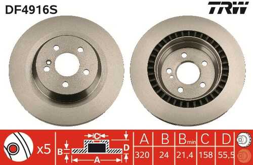 TRWLUCAS DF4916S Диск тормозной задний! MB W221/R230 5.5 M273 05>