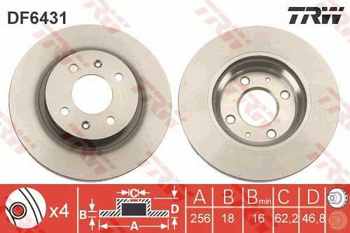 TRWLUCAS DF6431 Диск тормозной передний! Hyundai i20 1.2 09.08>