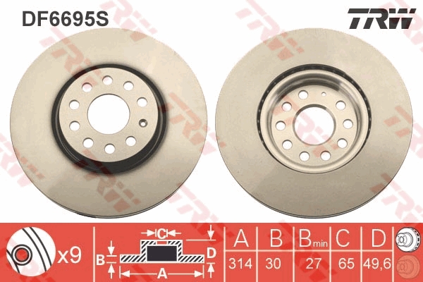 TRWLUCAS DF6695S Тормозной диск