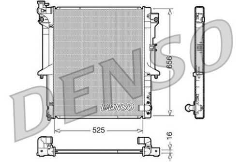 DENSO DRM45017 Радиатор системы охлаждения! МКПП Mitsubishi Pajero Sport/L200 2.5DID 06>