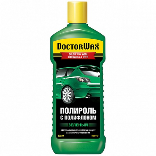 DOCTORWAX DW8449 Цветная полироль с полифлоном! 0.3L зеленая