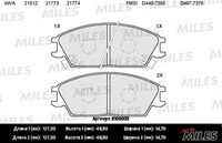 MILES E100003 Колодки тормозные HYUNDAI ACCENT/GETZ передние SEMIMETALLIC (10702070/140619/0107859/1)