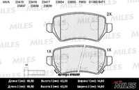 MILES E110057 Колодки тормозные (СМЕСЬ SEMI-METALLIC) задние (OPEL ASTRA G, H) (БЕЗ датчика + болты) (TRW GDB1515);Колодки тормозные дисковые задние OPEL ASTRA G/H/ZAFIRA A