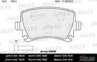 MILES E110059 VW PASSA;Колодки тормозные задние