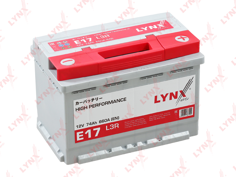 LYNX E17 Аккумулятор 74 Ah, 660 A, обратная, 278x175x190