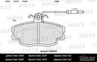 MILES E400048 Колодки тормозные (СМЕСЬ LOW-METALLIC) RENAULT LOGAN 04-/SANDERO 08-/CLIO 91- передние с датчиком E4