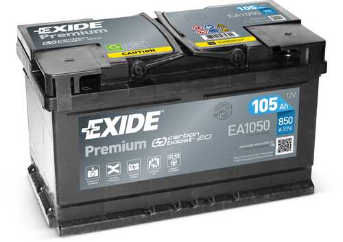 EXIDE EA1050 Аккумулятор Premium 12V 105Ah 850A 315х175х205 полярность ETN0 клемы EN крепление B13