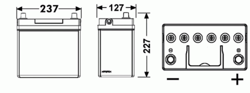 EXIDE EB454 Стартерная аккумуляторная батарея