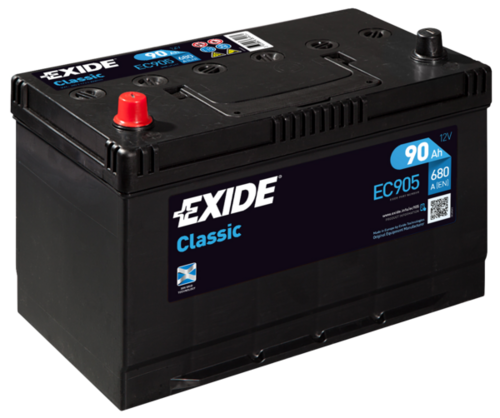 EXIDE EC905 Аккумуляторная батарея! 19.5/17.9 рус 90Ah 680A 306/173/222