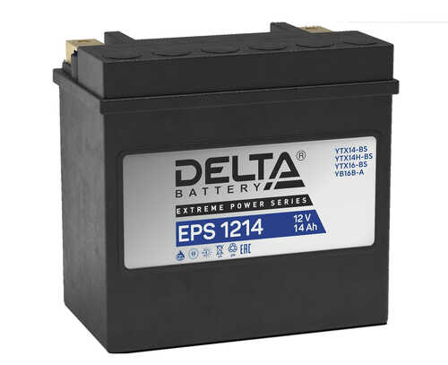 DELTABATTERY EPS 1214 Аккумуляторная батарея AGM (+ -)12V 14Ah 220A 149x87x144 motoYTX14-BS, YTX14H-BS