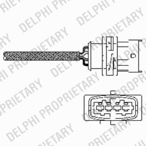 DELPHI ES10789-12B1 Лямбда-зонд! l=406 mm Opel Astra G/Corsa B 1.0-1.2i 98-00