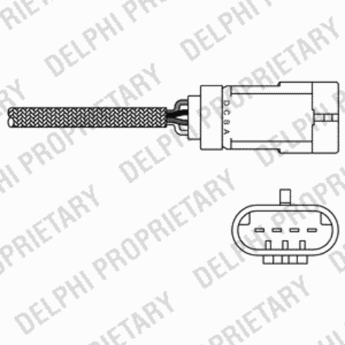 DELPHI ES20280-12B1 Лямбда-зонд! l=470 mm Renault Clio/Twingo 1.2/1.6 96>