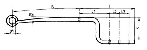 WEWELER F179Z252ZA75 Полурессора однолист. 1/56x70 575+110 S30 BPW