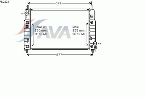 AVA FD2223 Радиатор системы охлаждения! АКПП Ford Mondeo 1.6-2.0 95>