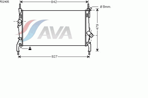 AVA FD2405 Радиатор системы охлаждения! с ас Ford Transit all 06>