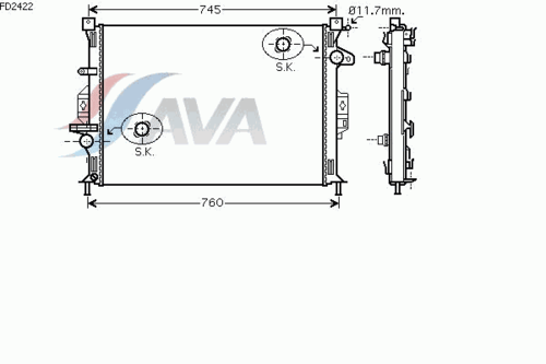 AVA FD2422 Радиатор, охлаждение двигателя