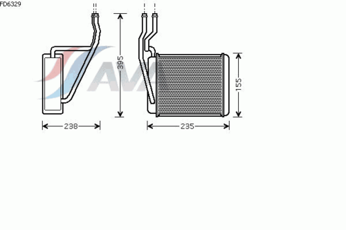 AVA FD6329 Радиатор печки! Ford Fiesta/Fusion all 01>