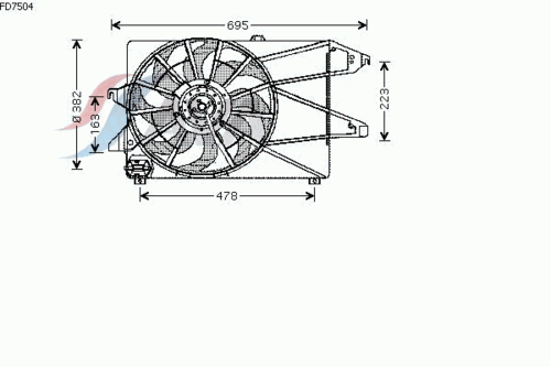 AVA FD7504 Вентилятор охлаждения! Ford Mondeo 1.8-2.0 00-07