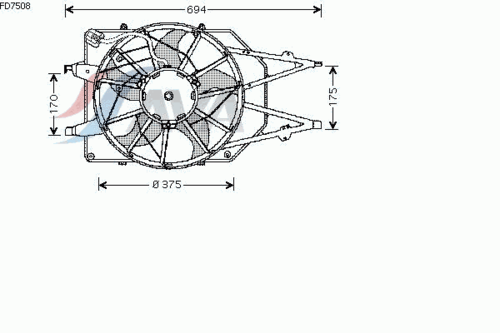 AVA FD7508 Вентилятор, охлаждение двигателя