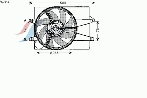 AVA FD7542 Вентилятор, охлаждение двигателя