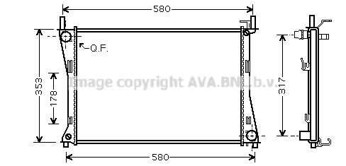 AVA FDA2325 Радиатор, охлаждение двигателя