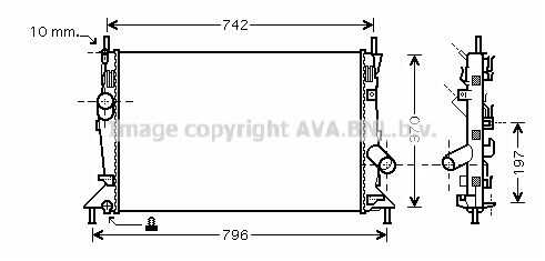 AVA FDA2370 Радиатор системы охлаждения! Mazda 3, Ford Focus II/C-Max 1.4-2.0 03>