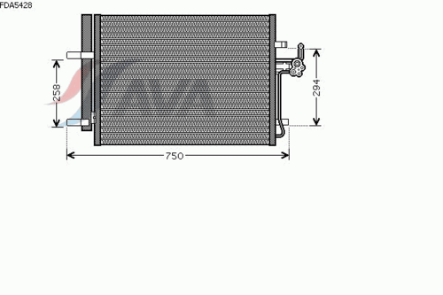 AVA FDA5428D Радиатор кондиционера! Ford Mondeo 1.6-2.3 07>