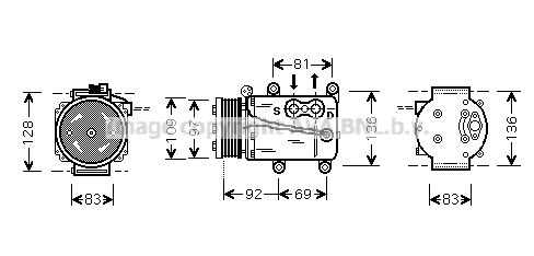 AVA FDAK171 Компрессор кондиционера! Ford Mondeo 1.8 16V/1.8SCi/2.0 16V 00-07