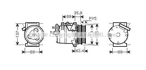 AVA FDAK433 Компрессор кондиционера! Ford Focus 1.4/1.6/Ti 03>, Volvo S40/V50 1.6 05>