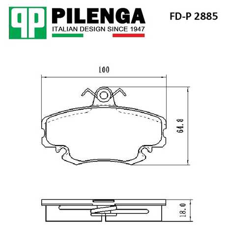 PILENGA FD-P 2885 Комплект тормозных колодок, дисковый тормоз