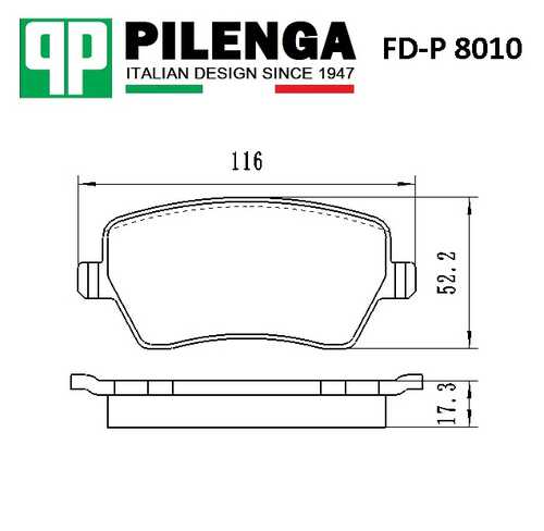 PILENGA FDP8010 Колодки дисковые п.! Nissan Micra/Note, Renault Clio/Logan/Duster 1.0-1.6 03>