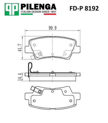 PILENGA FDP8192 Колодки дисковые з.! Hyundai Elantra/Solaris/Accent, Kia Soul all 09>;Колодки тормозные дисковые задние