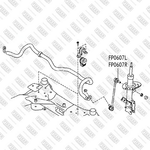 FIXAR FP0607L Тяга стабилизатора NISSAN/RENAULT QASHQAI/X-TRAIL/KOLEOS 07- перед. лев.;Тяга переднего стабилизатора L NISSAN Qashqai/ X-Trail / Teana (J32)