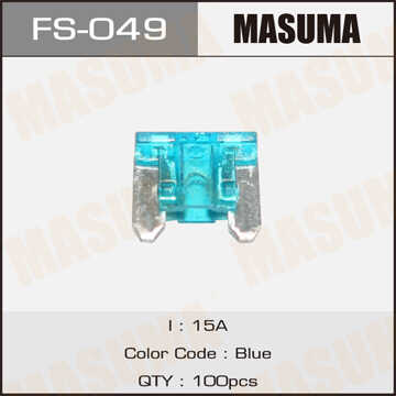 MASUMA FS049 предохранитель LOW PROFILE! mini 15A, 1 шт.;Предохранитель флажковый микро 15 A