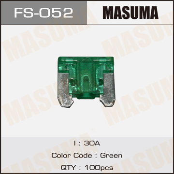 MASUMA FS052 Предохранитель LOW PROFILE! mini 25A, 1 шт.;Предохр. флажковые mini, для NEW моделей 30А (уп.100шт)