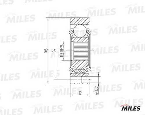 MILES GA10040 Шарнирный комплект, приводной вал