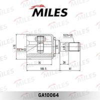 MILES GA10064 ШРУС HYUNDAI I30/KIA CEED 06-12 внут. (10702070/190619/0112433/1)