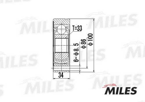 MILES GA12005 ШРУС;Шарнирный комплект, приводной вал