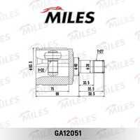 MILES GA12051 Шарнирный комплект, приводной вал