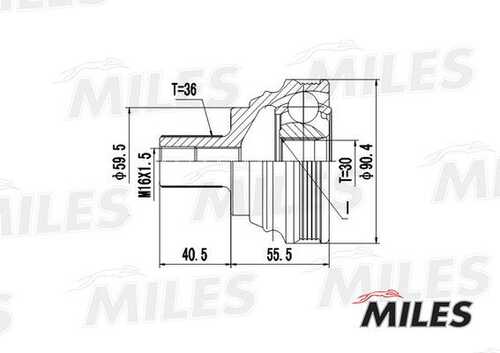 MILES GA20025 ШРУС AUDI A3VW G5PASSATTOURANCADDYSKODA OCTAV