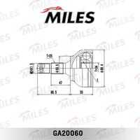 MILES GA20060 ШРУС CITROEN C4/PEUGEOT 307 1.6-2.0 00- нар.