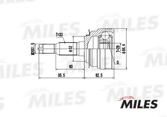 MILES GA20077 ШРУС DAEWOO LANOS/ESPERO 1.5/2.0 95- нар.